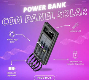 NUEVO CARGADOR PORTATIL Eléctrico y Solar de 10,000 mAh