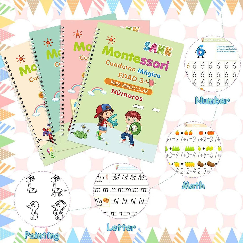 Set Cuadernos Mágicos (4 Cuadernos + 10 Lapiceros Mágicos)